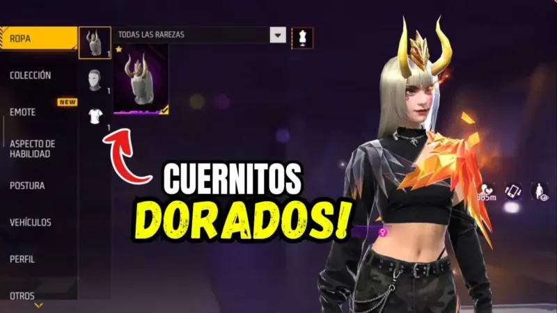 Cuernitos dorados free fire
